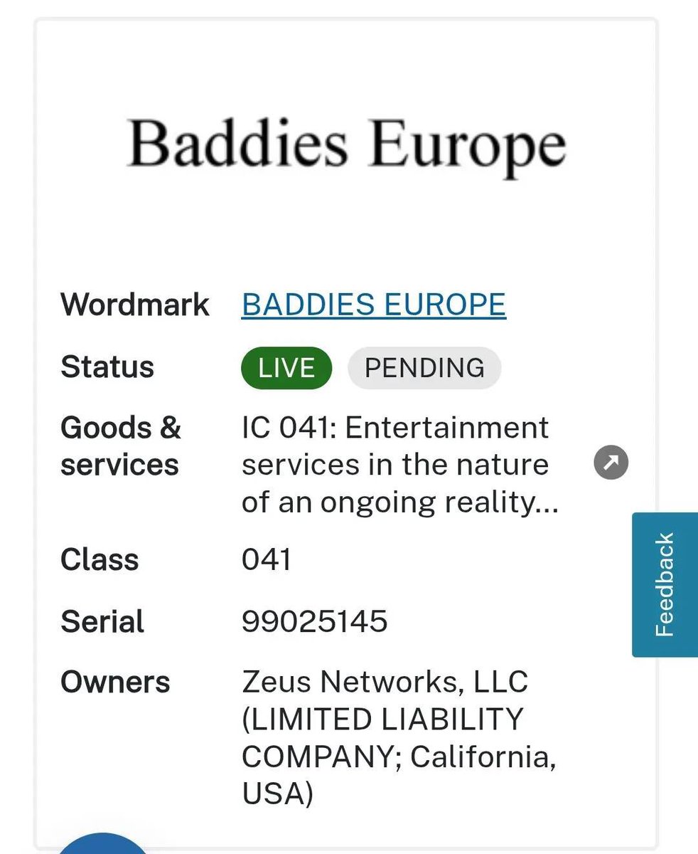 The Zeus Network has officially copyrighted the names Baddies UK, Baddies Canada, &amp; Baddies Europe. 
This doesn’t mean we will officially get those shows, but it does mean that Zeus has some ideas up their sleeves 👀