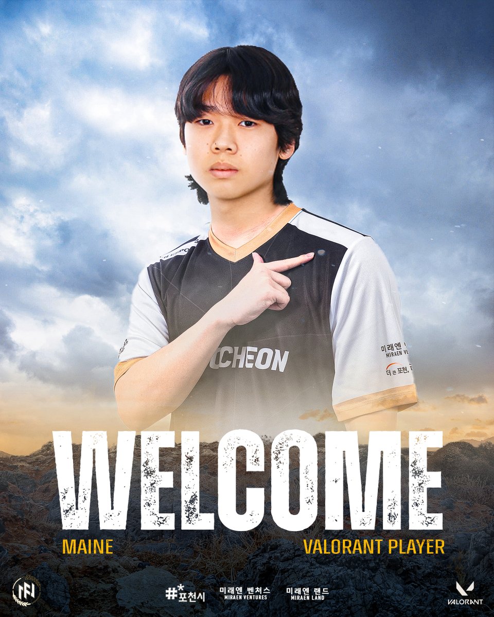 [𝐖𝐞𝐥𝐜𝐨𝐦𝐞!]

FN POCHEON, VALORANT 팀에 새롭게 합류하게 된 'MAINE' 연가온 선수를 소개합니다. 
뛰어난 기량으로 종횡무진 필드를 누비는 MAINE선수의 압도적 플레이를 지켜봐주세요! 

Let me introduce 'MAINE' who joined the FN POCHEON VALORANT team.
MAINE will play a game to