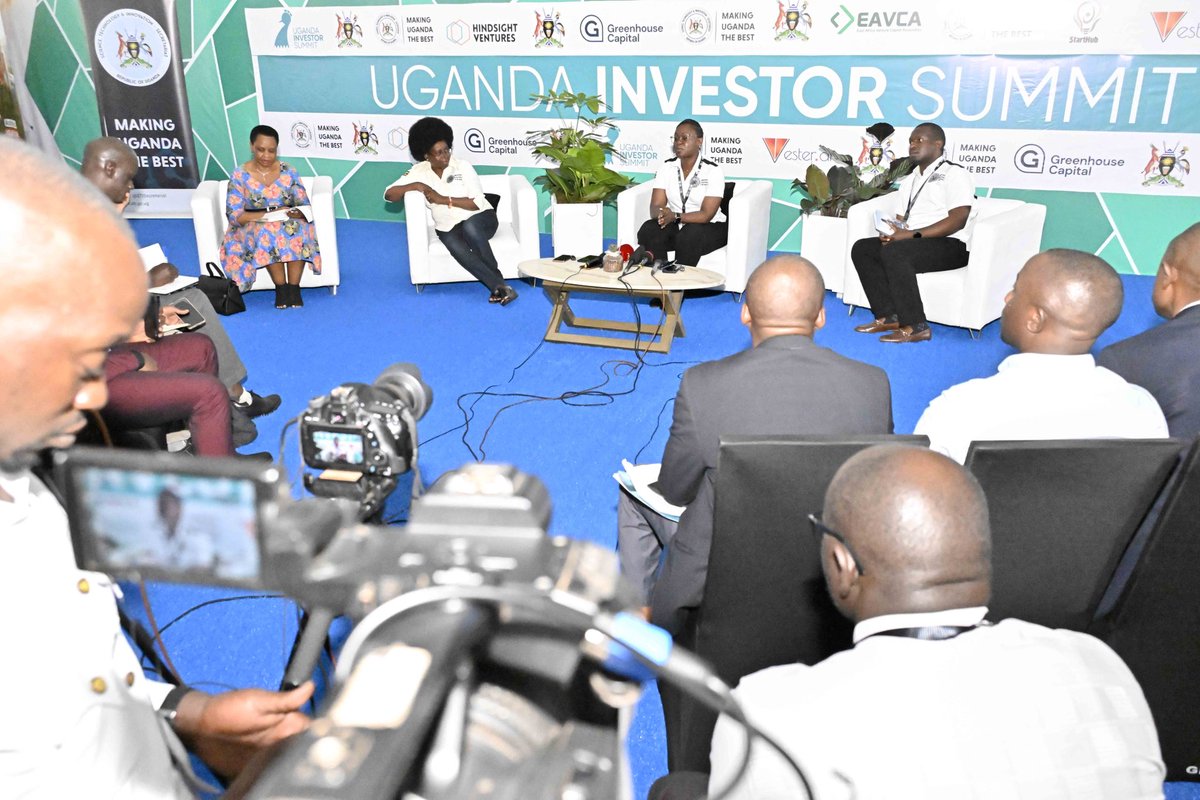 ShieldInvestors's tweet photo. Happening Now;

Col. @edthnaka and Minister @DrMusenero of @STIsecretariat address a press conference at the Uganda Investors Summit 2025 that has been ongoing at Kololo this week. They sit down to highlight key takeaways, breakthroughs, and next steps. 

#NSW2025 
#empoweringinvestors