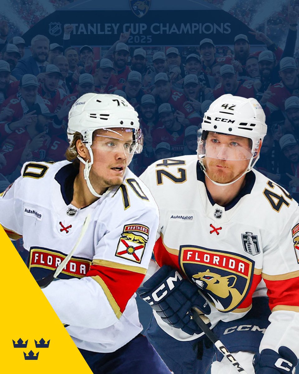 Stort grattis, Gustav Forsling och Jesper Boqvist till Stanley Cup-titeln 👏 För Forsling var det andra titeln på lika många år, medan det var den första för Jesper Boqvist 🔥