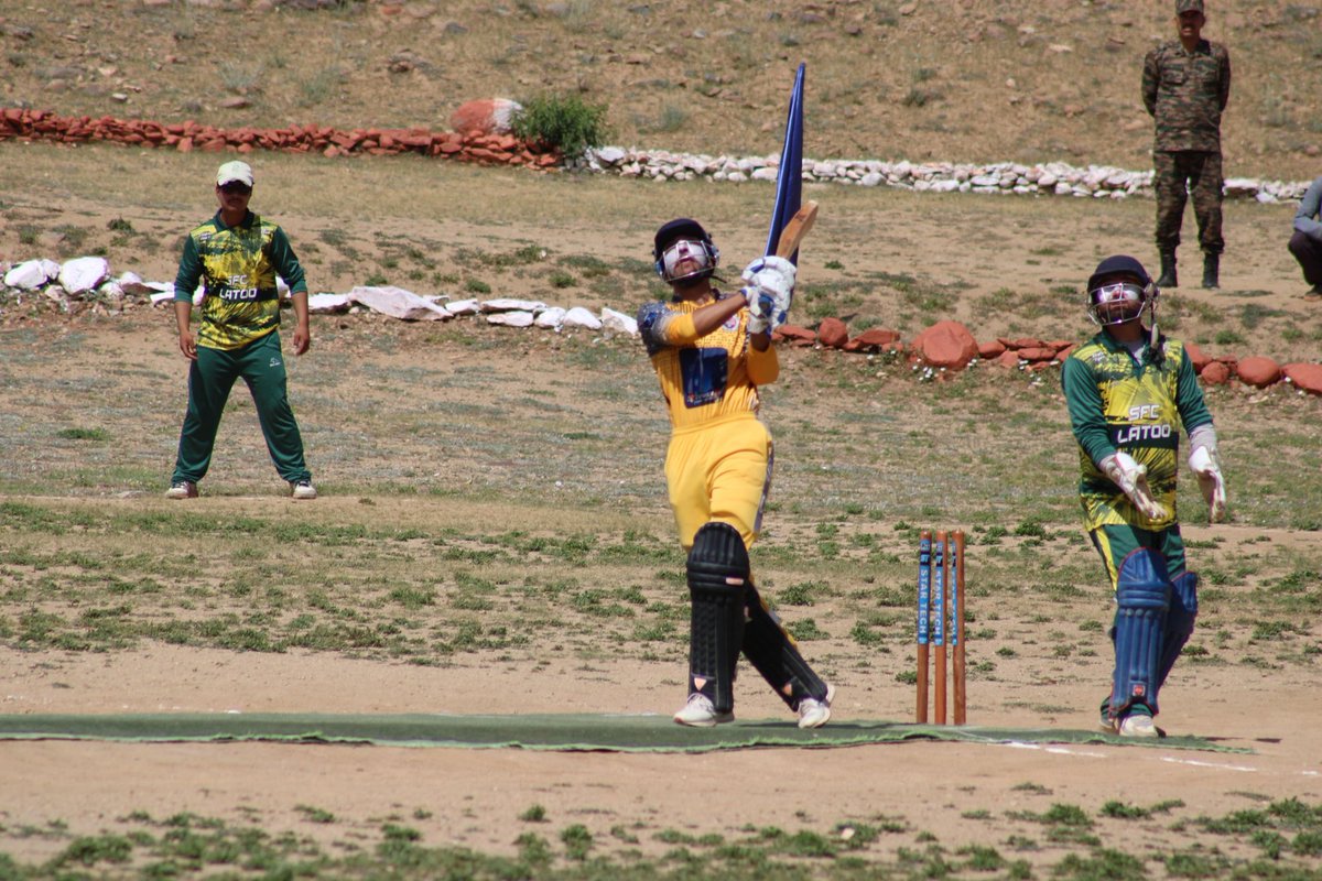 CRSKargil's tweet photo. Broadcasting from #Kaksar! where the pitch stood for unity, discipline, and youthful zeal.
The 21st #Capt_Saurabh_Kalia T-20 Cup ended with a spirited finale, full of pride, talent and teamwork.
These boys carried Kargil’s spirit onto the field. https://t.co/FlF3gggCW9