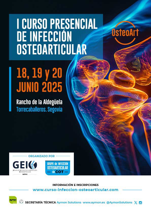 Jose Luis Del Pozo (@jdelpoleo) on Twitter photo 🔵 ¡Arranca OsteoArt_2025! 🔵
Del 18 al 20 de junio celebramos el I Curso Presencial de Infección Osteoarticular en Segovia, organizado por GEIO-SEIMC y la Línea de Infección de la SECOT.
📎 Consulta el programa aquí:
👉 curso-infeccion-osteoarticular.com/wp-content/upl…
<a href="/GeioSeimc/">GEIO Seimc</a> <a href="/secotsecot/">@secotsecot</a> <a href="/SEIMC_/">SEIMC</a> 🔵 ¡Arranca OsteoArt_2025! 🔵
Del 18 al 20 de junio celebramos el I Curso Presencial de Infección Osteoarticular en Segovia, organizado por GEIO-SEIMC y la Línea de Infección de la SECOT.
📎 Consulta el programa aquí:
👉 curso-infeccion-osteoarticular.com/wp-content/upl…
<a href="/GeioSeimc/">GEIO Seimc</a> <a href="/secotsecot/">@secotsecot</a> <a href="/SEIMC_/">SEIMC</a>