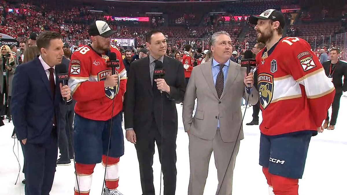 Panthers defenceman Nate Schmidt explains what it meant to him to be the first to hoist the #StanleyCup after captain Aleksander Barkov, while forward Sam Reinhart shares how motivated the Panthers were to close out the series on home ice: tsn.ca/nhl/video/~315…