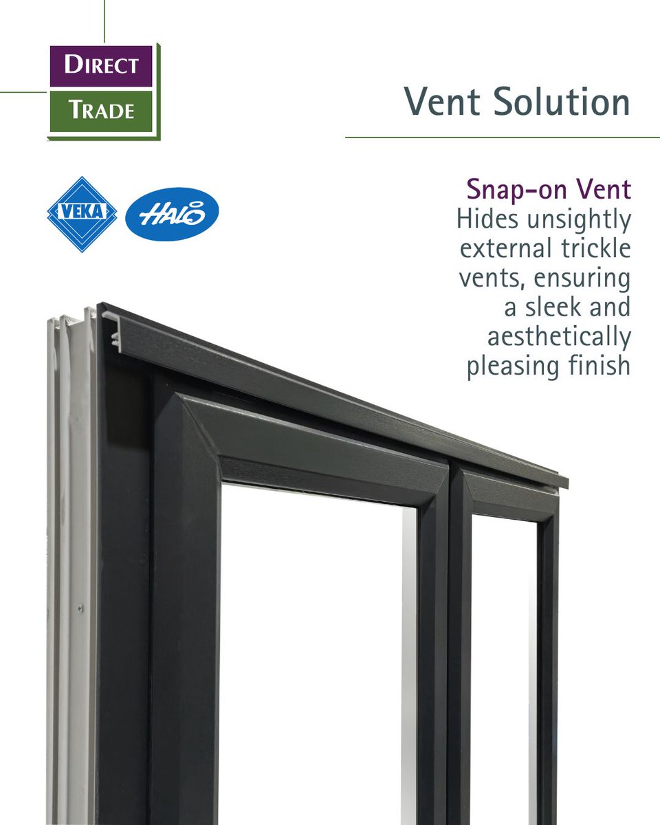 Now available, the VEKA Snap-on Vent. You can:

 ✔️Hide unsightly external trickle vents
 ✔️Achieve a sleek, seamless finish
 ✔️Integrate effortlessly with any VEKA Halo 70mm system
 ✔️Maintain full compliance with ventilation requirements

Perfect for #VEKAInstallers