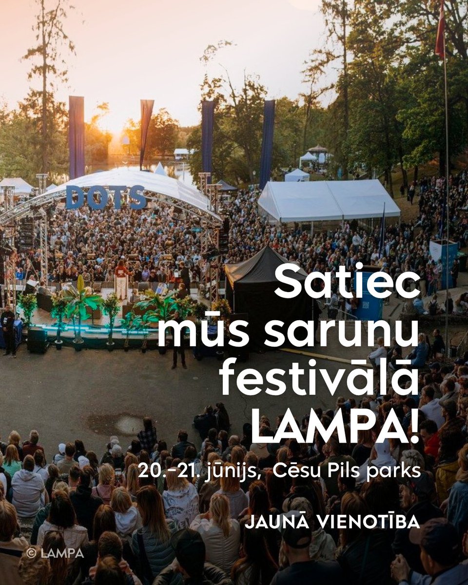 🎉 Satiec mūs sarunu festivālā LAMPA – jau 20.–21. jūnijā Cēsu Pils parkā!

Arī šogad Jaunā VIENOTĪBA būs klāt ar savu telti, kurā aicināsimm uz sarunām, diskusijām, spēlēm un citām aktivitātēm kopā ar mūsu politiķiem, ekspertiem un biedriem.

💬 Mūs varēs dzirdēt uz dažādām