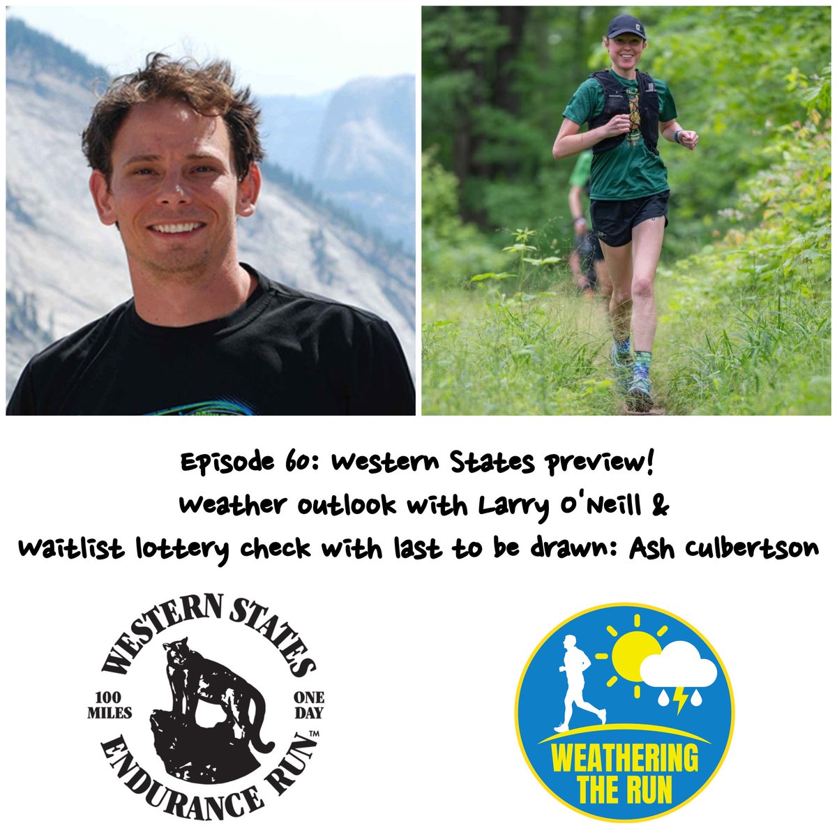 Weathering The Run (@weathertherun) on Twitter photo Episode 60 is out!
Western States preview with <a href="/laoneill25/">Larry O'Neill</a> & Ash Culbertson; weather forecast outlook for <a href="/wser/">Western States 100</a> & waitlist update with final lottery spot. #WSER #WesternStates
Apple Podcasts: podcasts.apple.com/us/podcast/e60…
Spotify: open.spotify.com/episode/7mqmPA… Episode 60 is out!
Western States preview with <a href="/laoneill25/">Larry O'Neill</a> & Ash Culbertson; weather forecast outlook for <a href="/wser/">Western States 100</a> & waitlist update with final lottery spot. #WSER #WesternStates
Apple Podcasts: podcasts.apple.com/us/podcast/e60…
Spotify: open.spotify.com/episode/7mqmPA…