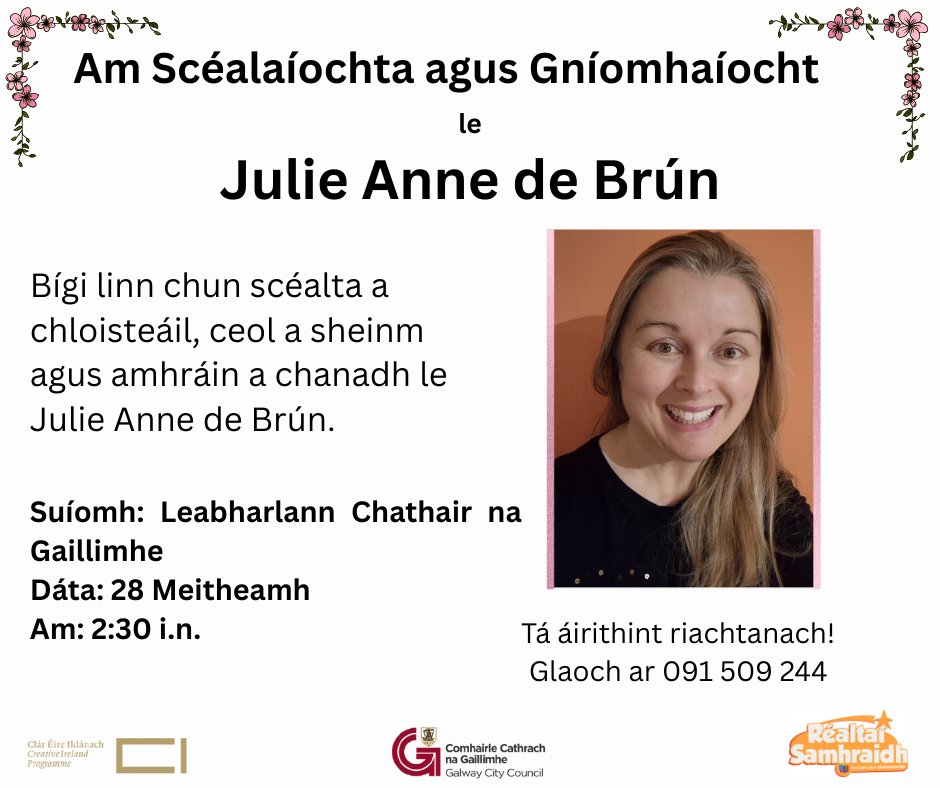 Galway Libraries (@librariesgalway) on Twitter photo Don't miss the wonderful Julie Anne de Brún who will be hosting fantastic Storytime and Activities in <a href="/Ballybanelib/">Ballybane Library</a> and <a href="/galwaycitylib/">Galway City Library</a> , Saturday June 28th. Call to book your place before they fill up fast!!
#SummerStars #atyourlibrary
@creativeireland <a href="/GalwayCityCo/">Galway City Council</a> Don't miss the wonderful Julie Anne de Brún who will be hosting fantastic Storytime and Activities in <a href="/Ballybanelib/">Ballybane Library</a> and <a href="/galwaycitylib/">Galway City Library</a> , Saturday June 28th. Call to book your place before they fill up fast!!
#SummerStars #atyourlibrary
@creativeireland <a href="/GalwayCityCo/">Galway City Council</a>