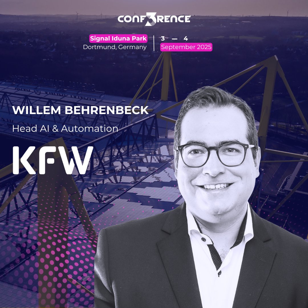 CONF3RENCE (@conf3rence) on Twitter photo Speaker Announcement: Willem Behrenbeck, Head of AI & Automation <a href="/KfW/">KfW Bankengruppe</a> is joining CONF3RENCE 2025!
He’s building scalable #AI solutions that go beyond slides — driving real impact in a regulated banking environment. Speaker Announcement: Willem Behrenbeck, Head of AI & Automation <a href="/KfW/">KfW Bankengruppe</a> is joining CONF3RENCE 2025!
He’s building scalable #AI solutions that go beyond slides — driving real impact in a regulated banking environment.