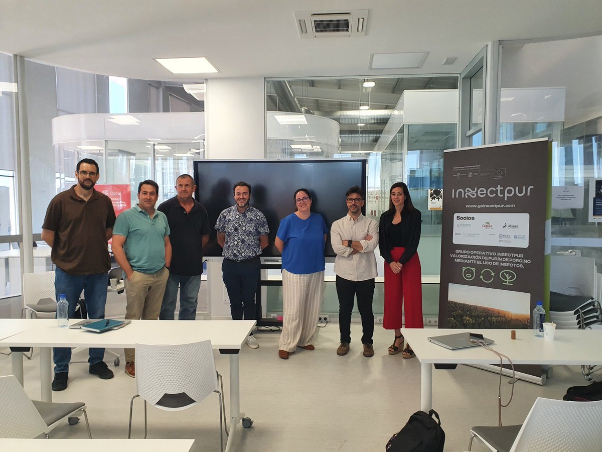 📢 En la jornada de #Insectpur en UCAM HiTech presentamos avances clave:
🪰 Producción de larvas estable
📉 Reducción del purín al 50%
🔧 Soluciones a los retos técnicos
🔬 ¡Biotecnología al servicio de la sostenibilidad agroganadera!
#EconomíaCircular #Innovación #Purines