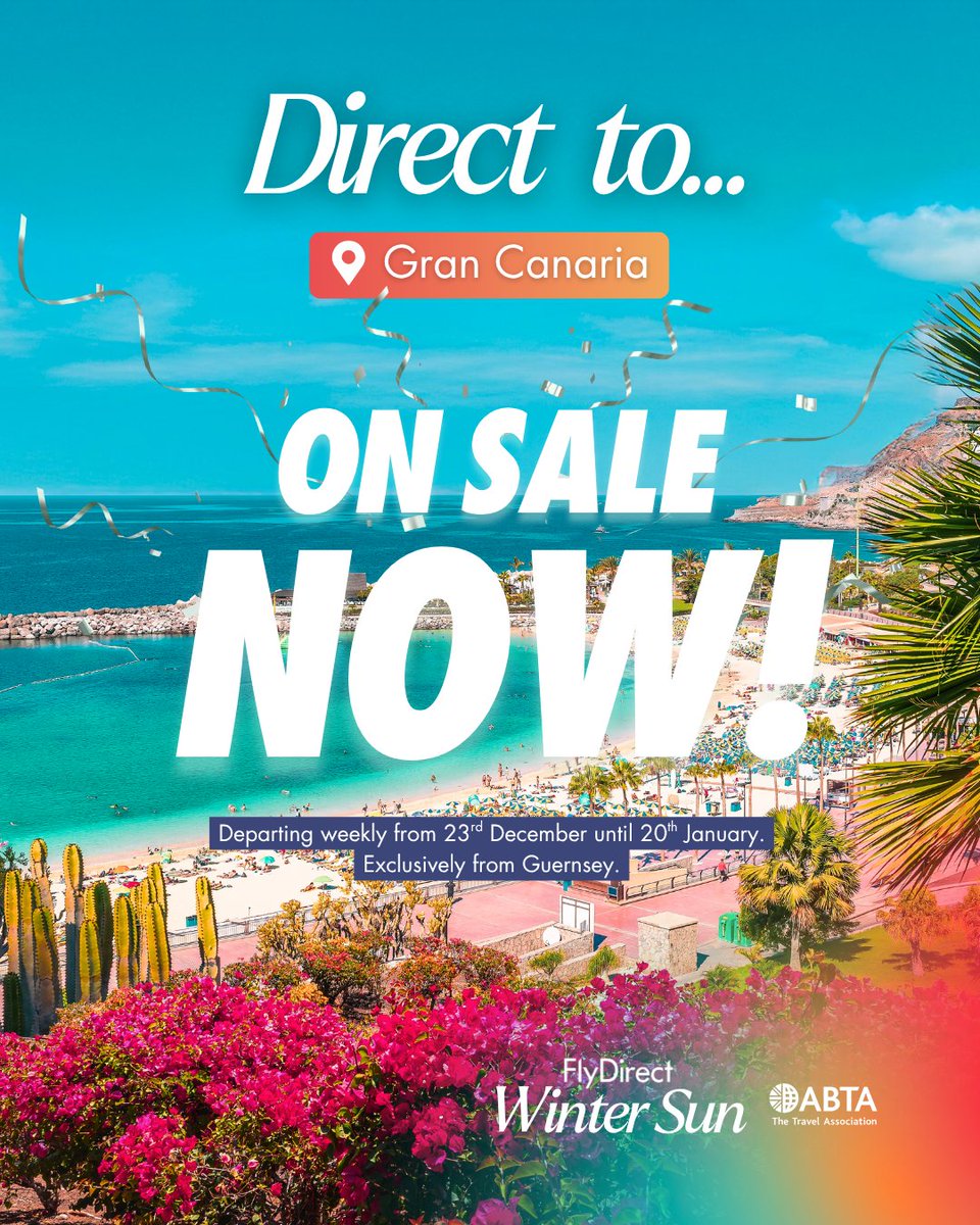 FlyDirectHols's tweet image. The wait is over; Direct flights from Guernsey to Gran Canaria are on sale now! 🌴☀ ✈

flydirect.co.uk