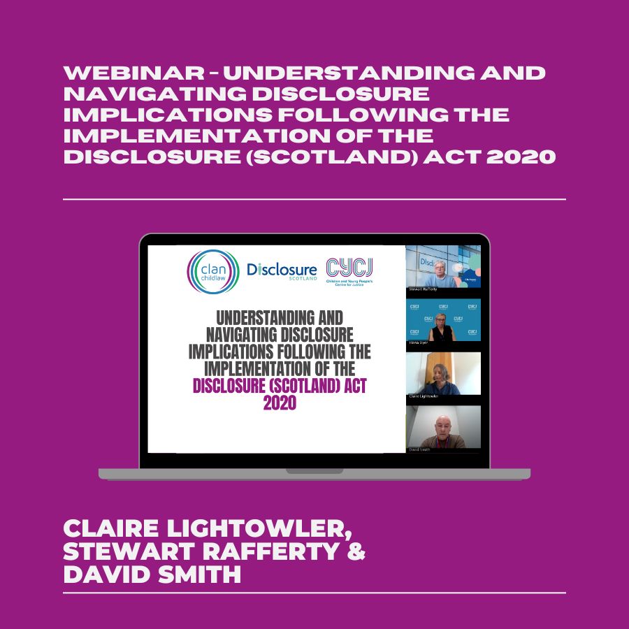 Following recent changes to the disclosure system brought into place on the 1st of April 2025, Clan Childlaw have created a briefing paper which explains the way in which convictions picked up during childhood will be dealt with for the purposes of disclosure: