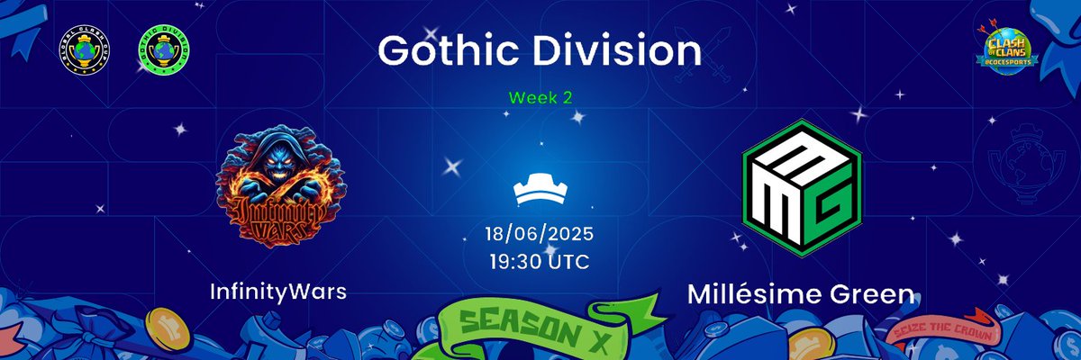 Match ce soir pour notre roster en
<a href="/GlobalClashCup/">Global Clash Cup</a>
⚔️Millesime Green VS InfinityWars
 ⏰18 juin 21h30