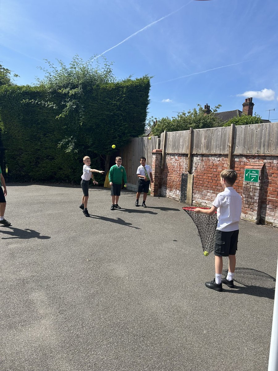 Today for #NationalSportsWeek we are practising our throwing and catching! We are gearing up for our sports day on Friday 🎉
