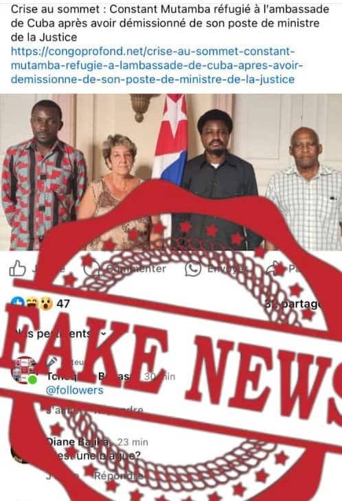 JOEL NOMBA POUVOIR (@jnomba5413) on Twitter photo 🚨🚨🚨🚨🚨🚨🚨🚨🚨🚨🚨FAKE NEWS attention
Je tiens à démentir l'information selon laquelle l'excellence
<a href="/ConstantMutamba/">Constant Mutamba</a> serait réfugié à l'ambassade de CUBA en RDC.
Comme l'avait dit, il est prêt à affronter la justice congolaise 🚨🚨🚨🚨🚨🚨🚨🚨🚨🚨🚨FAKE NEWS attention
Je tiens à démentir l'information selon laquelle l'excellence
<a href="/ConstantMutamba/">Constant Mutamba</a> serait réfugié à l'ambassade de CUBA en RDC.
Comme l'avait dit, il est prêt à affronter la justice congolaise