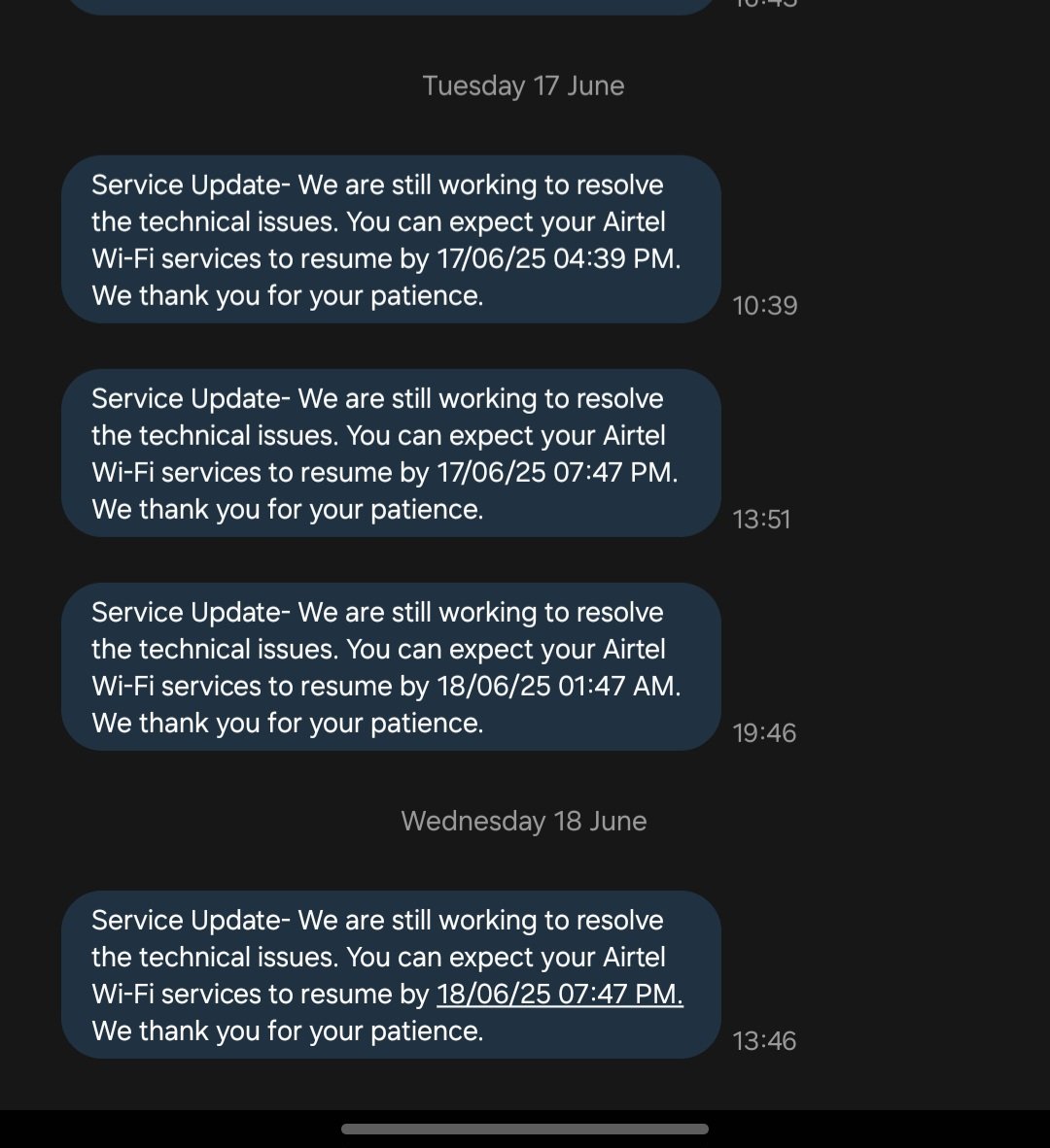 sudeepsarkar91's tweet photo. Airtel the Shit network continues its issues without any resolution and really no one gives a fuck @airtelindia @airtelnews @Airtel_Presence https://t.co/6UaWQmrFB4
