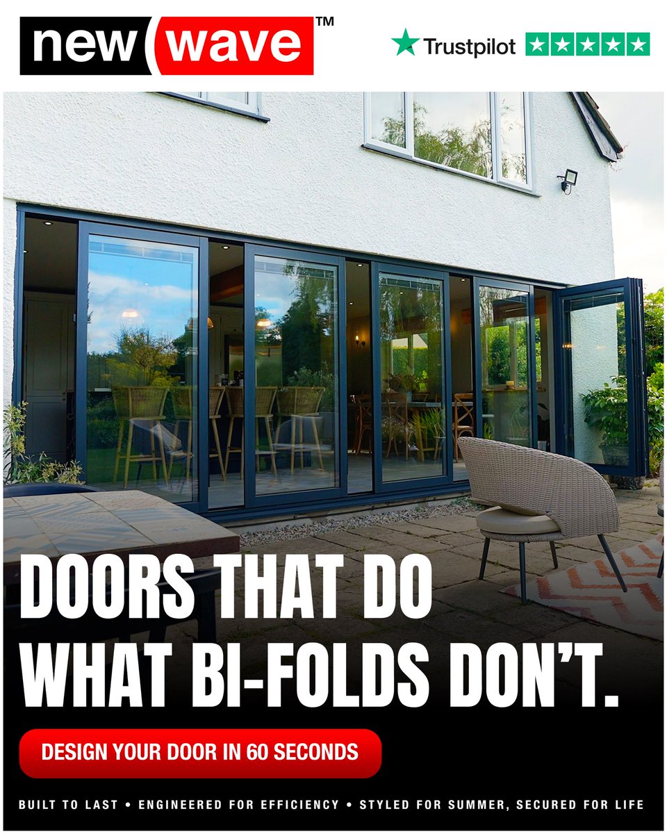 Another flawless #newwavedoor install — modern, smooth, and built to outperform bi-folds.

✅ More secure
✅ Easier to use
✅ More versatile
✅ More durable
✅ Smarter design
✅ Better looking

⚡ Design yours in 60 seconds — call 01179 724 551 or tap the link in bio.