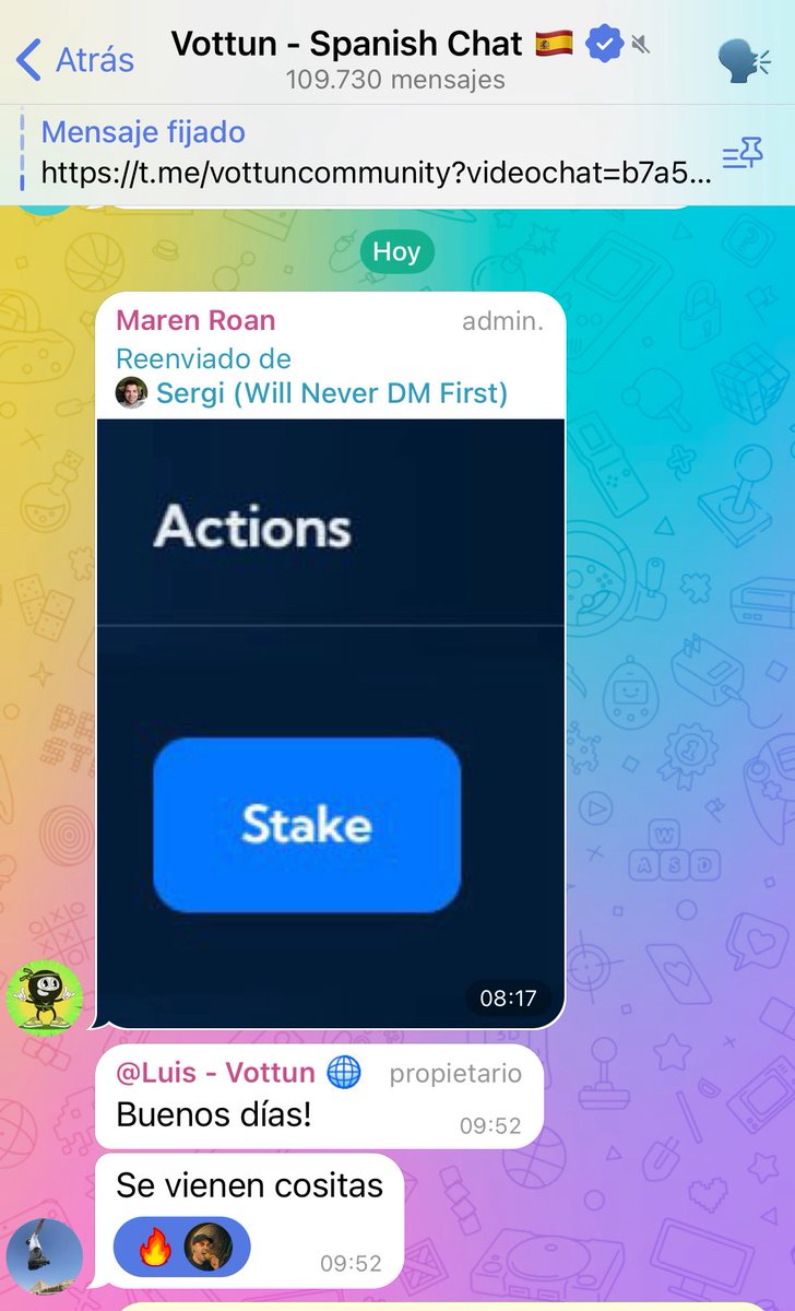En el grupo oficial de Telegram de la comunidad de <a href="/Vottun/">VOTTUN🌐🔗</a> se está cocinando algo …

Luis el CEO <a href="/twitlcar/">Luis Carbajo - CoFounder Vottun 🌐🔗</a> confirmando que “se vienen cositas” y otros admin posteando #stake

Veremos pronto una revolución en el token $VTN ?

No te pierdas nada en t.me/vottuncommunity