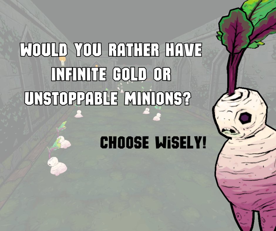 Would you rather have infinite gold or unstoppable imps?

#Wednesday #gaming #dungeon #dungeongame