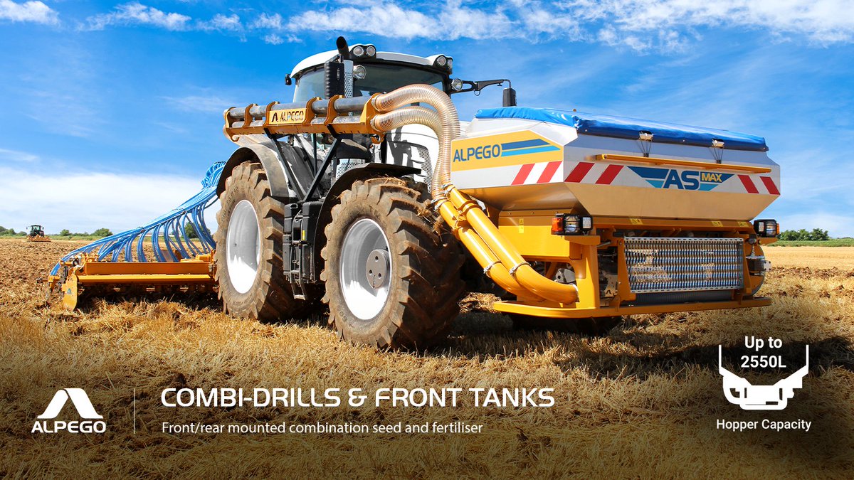 Alpego ASPRO and ASMAX Front Tanks have been designed to work with Alpego DP, DTEK and DMAX power harrow and seeding bar combinations👌

Discover more about our folding Combi-Drills here: ow.ly/QbN330sJFg6