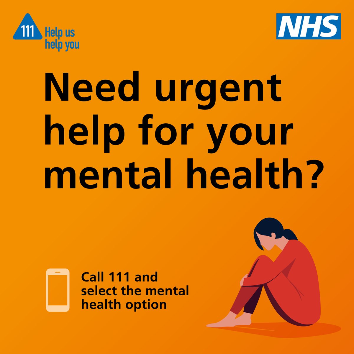Need urgent help for your mental health? 

Call 111 and select the mental health option.
