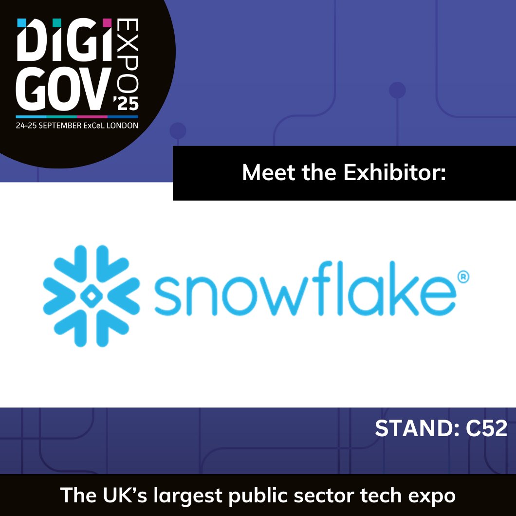 DigiGovExpo's tweet image. Say hello to Snowflake! A pioneer in cloud data platforms, they makes enterprise AI easy. Make sure to keep an eye out for their sessions at #DigiGovExpo! 

Learn more about them: hubs.la/Q03gy7Bk0

#CloudData #EnterpriseAI