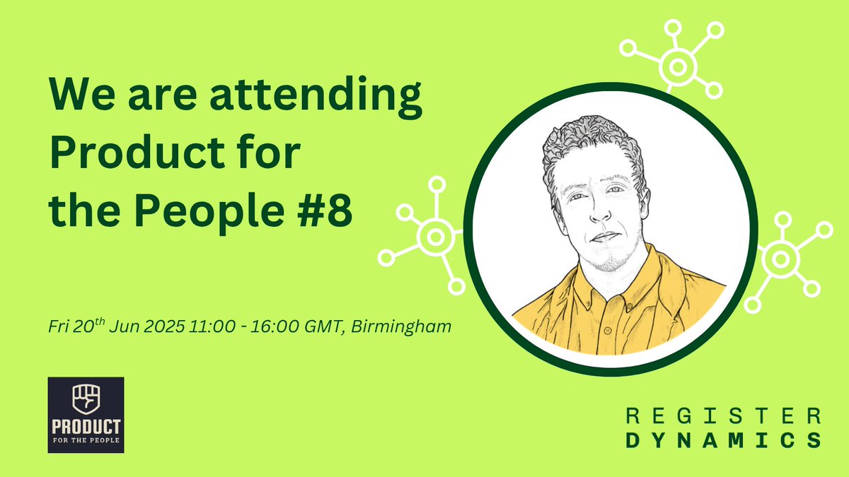 Register Dynamics (@regdyn) on Twitter photo This Friday we will be at Product for the People #8 in Birmingham! We're really looking forward to getting stuck in with the discussions. Can't wait to see what comes up in the agenda this year!
Register: lu.ma/xjlliuqd
#unconference #digital #publicservices This Friday we will be at Product for the People #8 in Birmingham! We're really looking forward to getting stuck in with the discussions. Can't wait to see what comes up in the agenda this year!
Register: lu.ma/xjlliuqd
#unconference #digital #publicservices