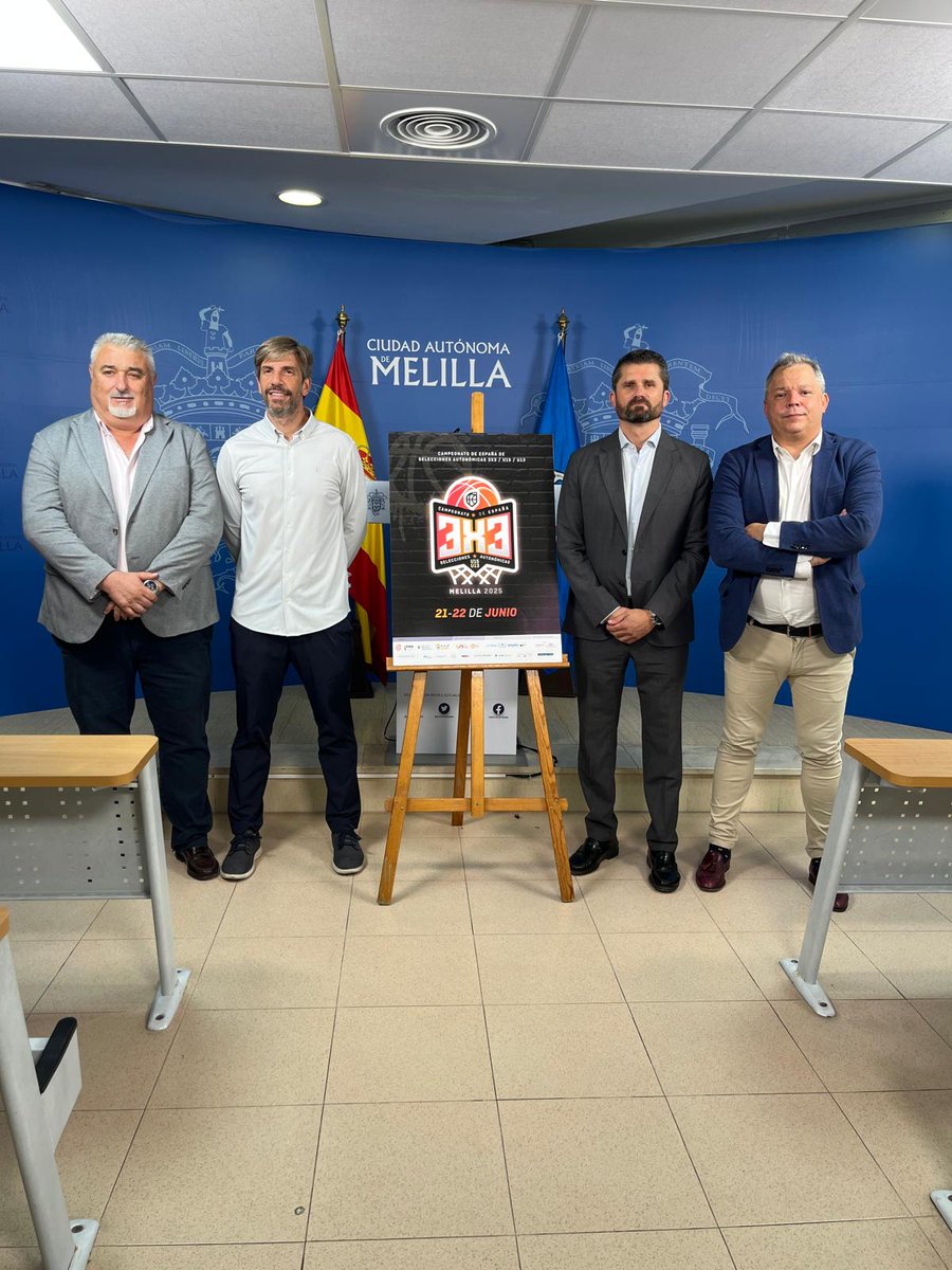 Melilla, Ciudad del Deporte (@melilla_deporte) on Twitter photo El consejero de Deportes, <a href="/MigueFerBon/">Miguel Ángel Fernández Bonnemaisón</a> , el secretario de la <a href="/BaloncestoESP/">Baloncesto España</a>, Gabriel Rodríguez de la Paz, y el presidente de la <a href="/FMBMELILLA/">MelillenseBaloncesto</a>, Javier Almansa, presentan el Campeonato de España de selecciones autonómicas de Baloncesto 3x3 para los días 21 y 22 en San Lorenzo. El consejero de Deportes, <a href="/MigueFerBon/">Miguel Ángel Fernández Bonnemaisón</a> , el secretario de la <a href="/BaloncestoESP/">Baloncesto España</a>, Gabriel Rodríguez de la Paz, y el presidente de la <a href="/FMBMELILLA/">MelillenseBaloncesto</a>, Javier Almansa, presentan el Campeonato de España de selecciones autonómicas de Baloncesto 3x3 para los días 21 y 22 en San Lorenzo.