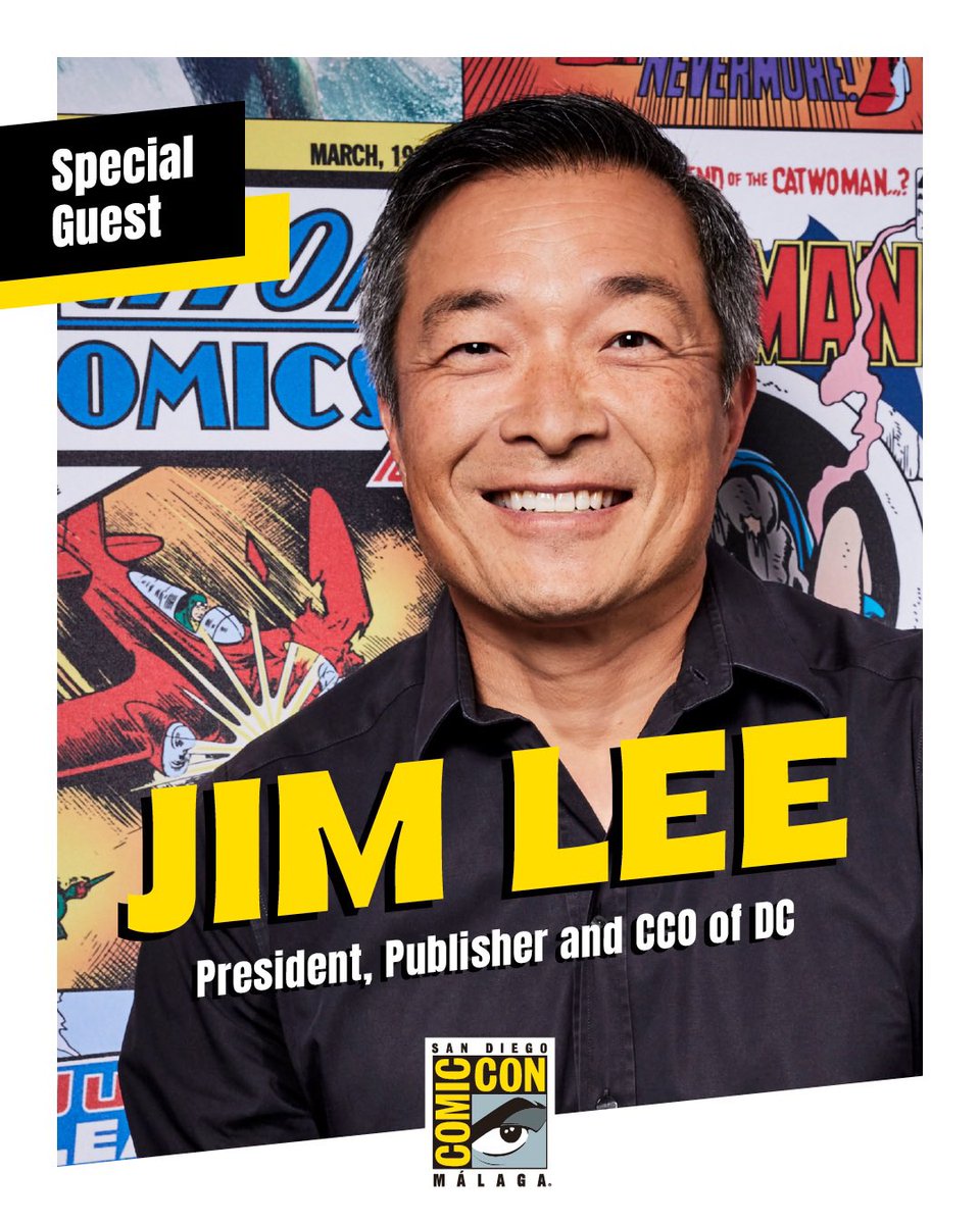 He’s a comic book legend and a world-renowned artist who’s shaping the future of DC.

We’re proud to welcome Jim Lee as a special guest at San Diego Comic-Con Málaga 2025.

President, Publisher &amp; Chief Creative Officer of DC, his accolades include a Harvey and an Inkpot award.