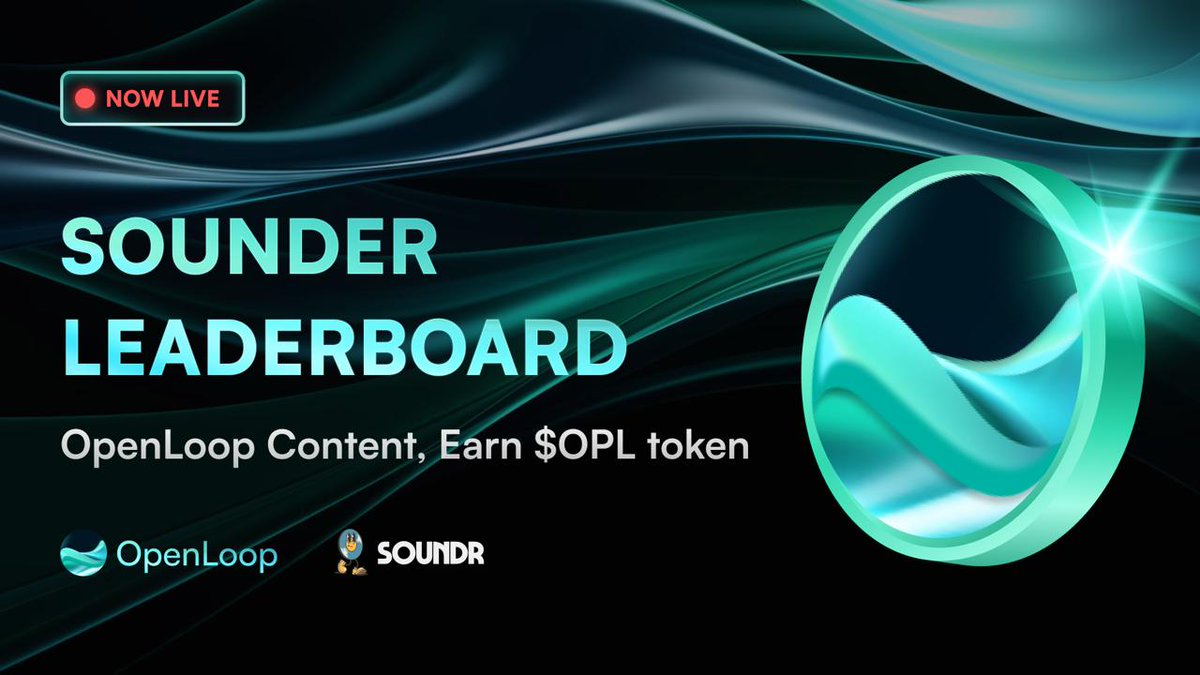 📢 The OpenLoop Sounder Leaderboard is Now Live
An opportunity to engage, compete, and earn.

Top 200 participants will secure a guaranteed allocation in the upcoming $OPL airdrop.

🔗 Register here: soundr.gg/project/openlo…
🧵👇