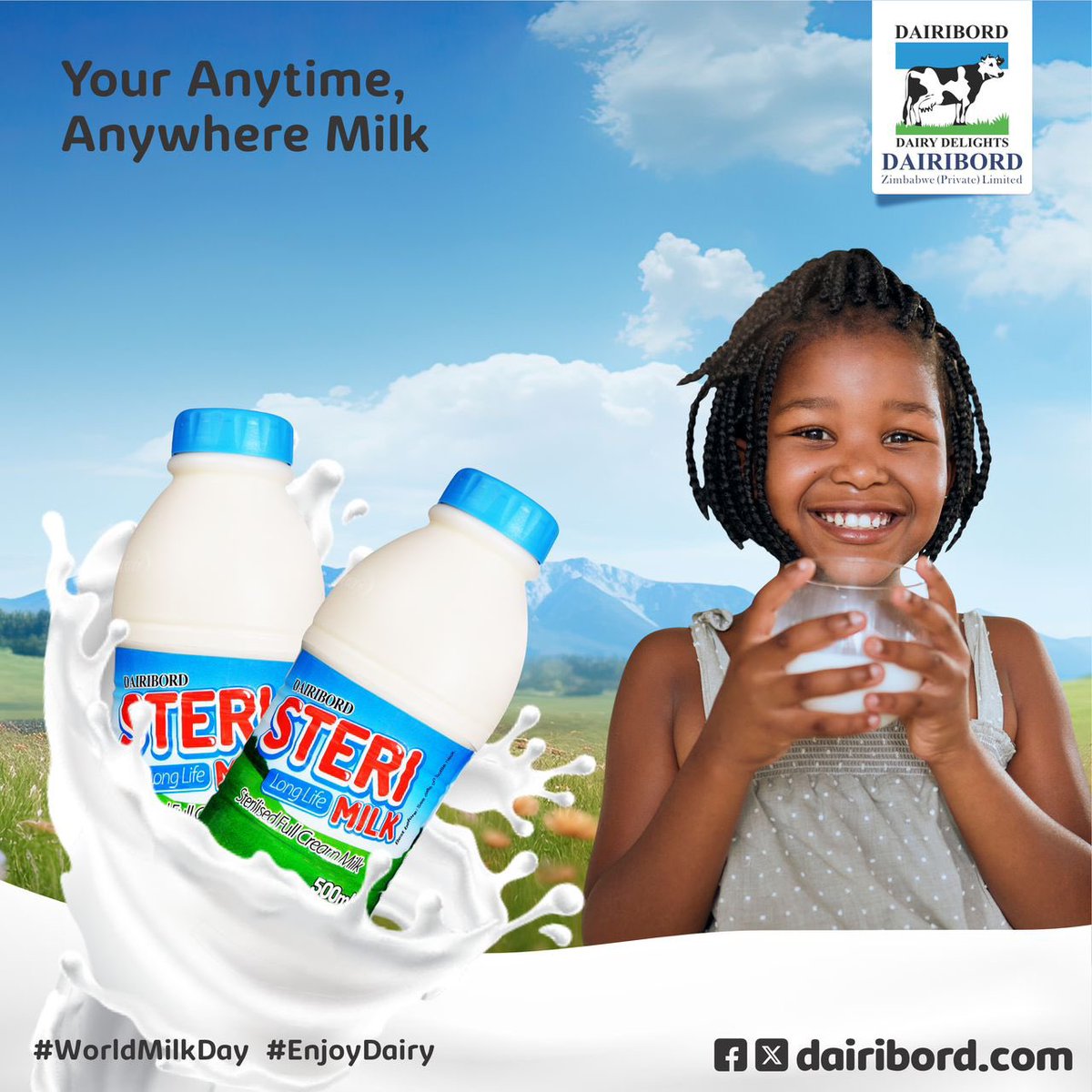 DairibordLtd's tweet photo. Smooth and strong — just like your Wednesday game!
Steri Milk is the easy grab-and-go option for school runs, office flasks, or gym bags.
#Steri #Dairibord https://t.co/LSqrU8VF7n