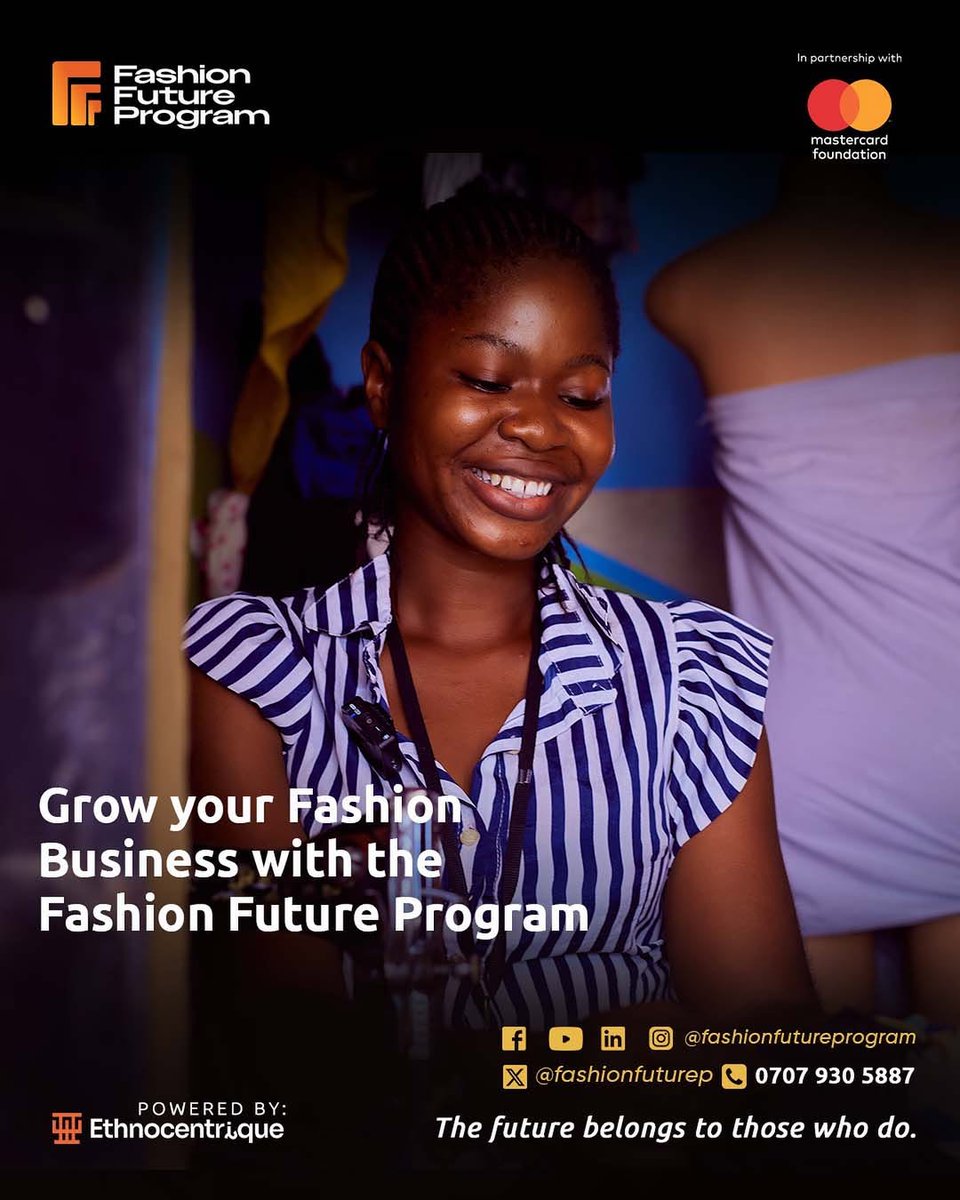 fashionfuturep's tweet image. The Fashion Future Program provides access to tailored business development services including mentorship, access to finance, market linkages, and tools to help you scale sustainably.

Join the movement. Secure your future!!!

#FashionFutureProgram #Thefuturebelongstothosewhodo