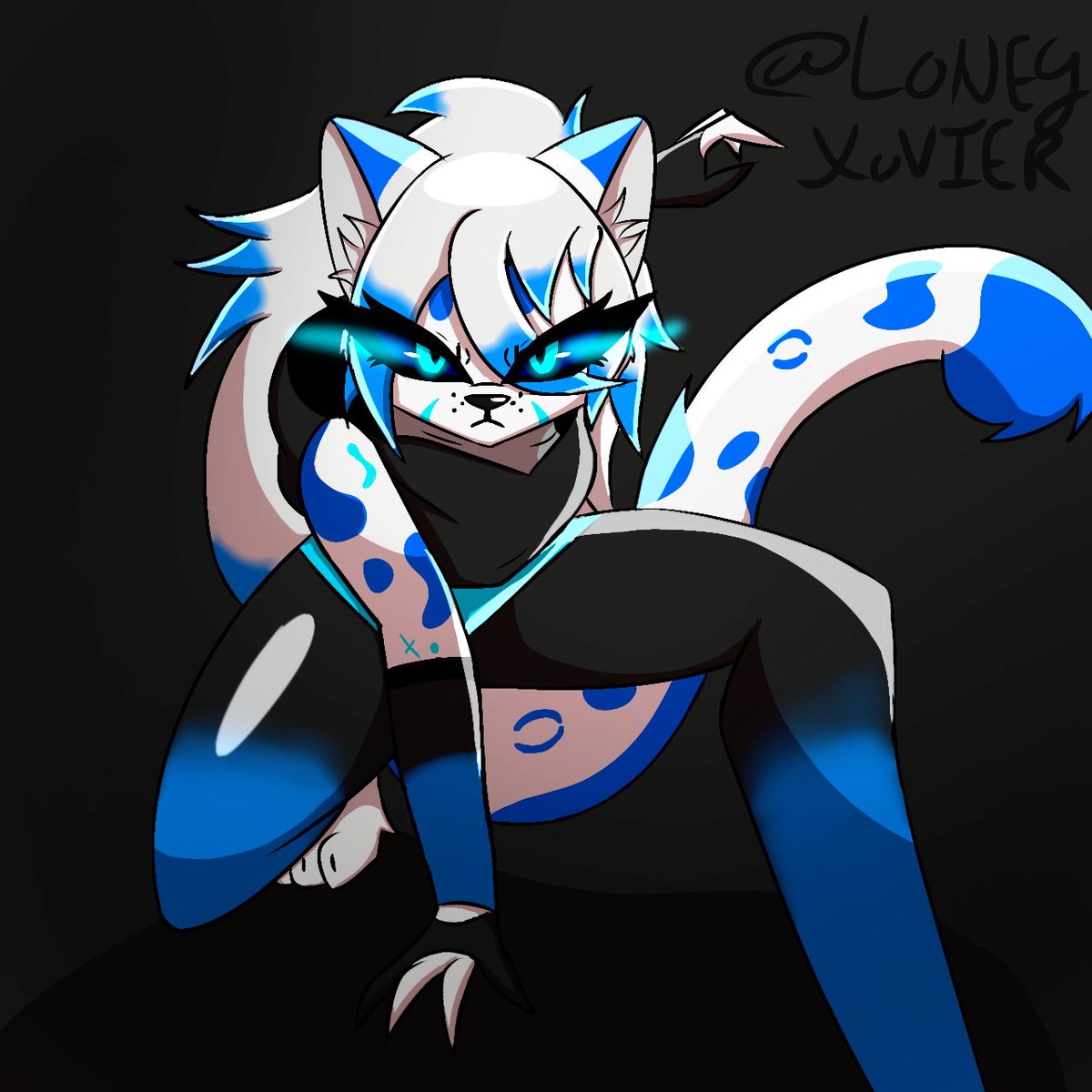 Meet Selvra The Jaguar Demon! 
 She will appear in my meme drawings and Crimson Shadows. 

I will make a clear ref sheet of her in the future. 

#Helluvaboss #HelluvabossFanart #HelluvabossOC #OC #Fanart #DigitalArt