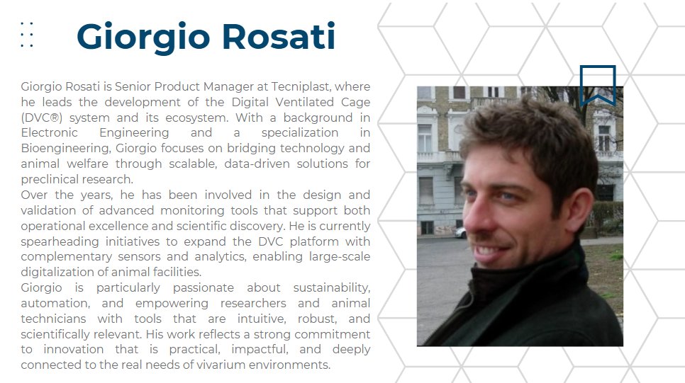 COST_TEATIME's tweet image. At our upcoming training school, Giorgio Rosati will present the scalable Digital Ventilated Cage (DVC) system—enabling continuous, non-invasive home-cage monitoring with minimal data footprint and high scientific impact.
#HomeCage #DVCsystem #LabAnimalScience #AnimalWelfare