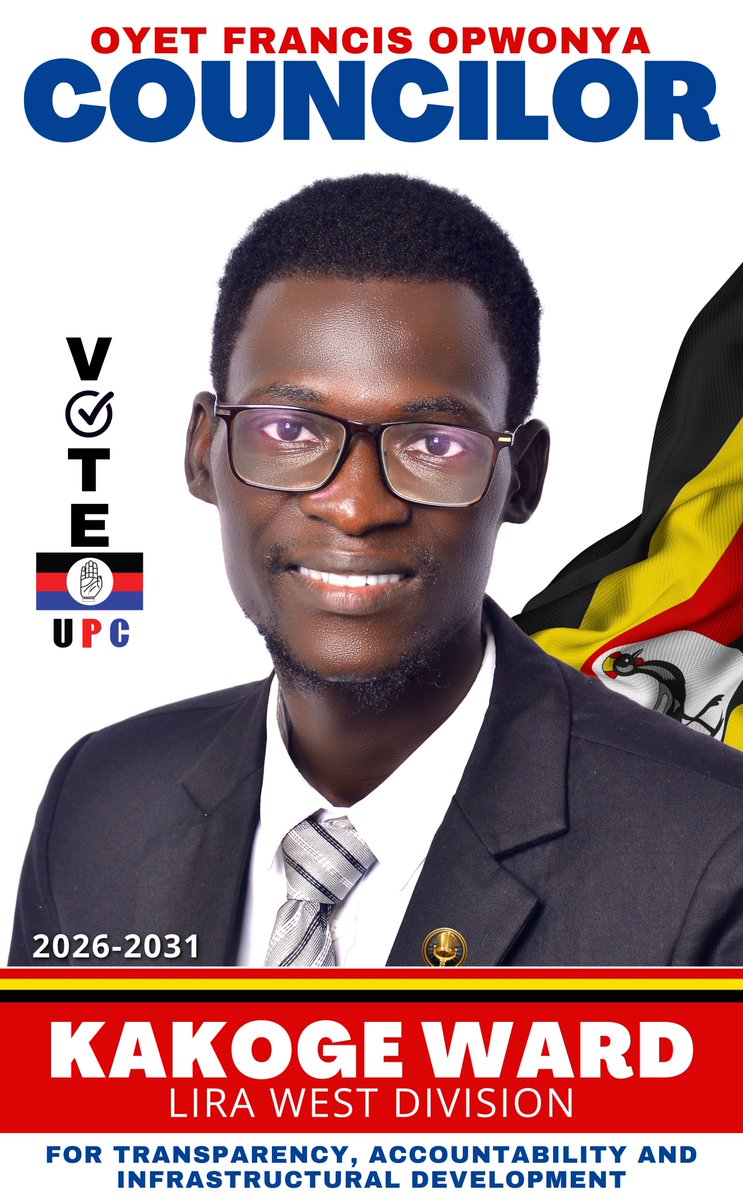 Francis Oyet Opwonya🇺🇬🇸🇸 (@generaloyet97) on Twitter photo I'm running for Councilor of Kakoge Ward, Lira City West Division 2026-2031! Committed to progress, transparency, and community growth. Vote for a brighter future!
<a href="/UPCSecretariat/">Uganda Peoples Congress Official</a>
#CapaCing
#LiraCityWestElections #KakogeWard I'm running for Councilor of Kakoge Ward, Lira City West Division 2026-2031! Committed to progress, transparency, and community growth. Vote for a brighter future!
<a href="/UPCSecretariat/">Uganda Peoples Congress Official</a>
#CapaCing
#LiraCityWestElections #KakogeWard