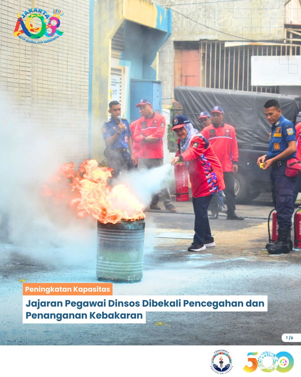 DinsosDKI1's tweet image. Hai #KawanSosial

Hari ini, jajaran pegawai Dinas Sosial Provinsi DKI Jakarta mengikuti pembekalan pencegahan dan penanganan kebakaran yang didampingi langsung oleh Suku Dinas Penanggulangan Kebakaran dan Penyelamatan (Gulkarmat) Jakarta Pusat. 

#dinsosdki #damkar #jaki #