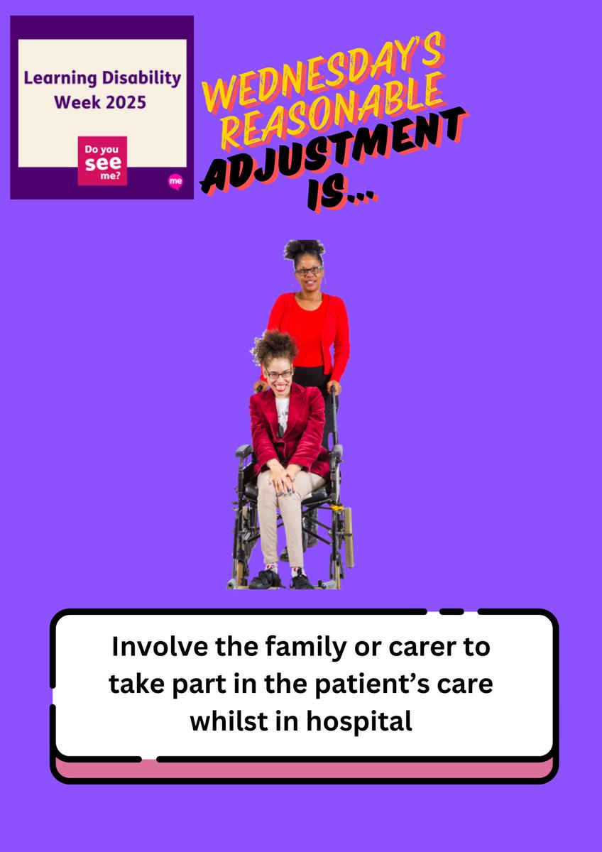 Our reasonable adjustment today is around allowing families and carers to support our service-users. Our families and carers know the person best, and can support the staff in providing person centred care in our hospitals.