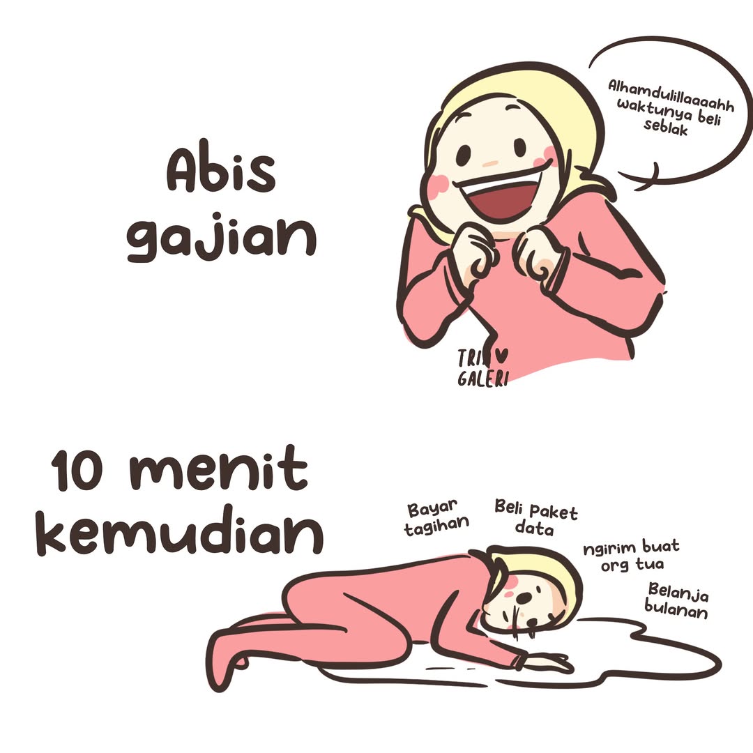 gaji hanya menumpang lewat..