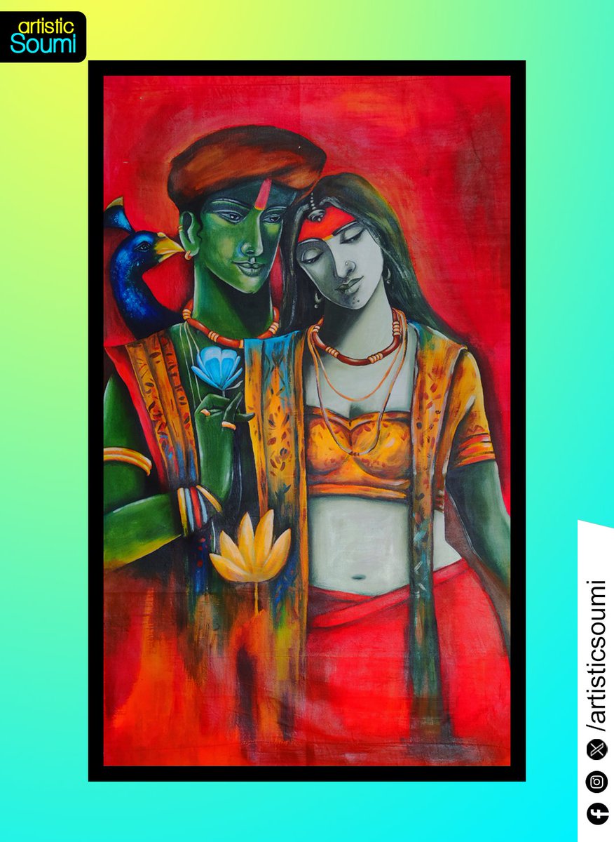 artisticsoumi's tweet photo. || Tune of Love- Radha Krishna Painting ||
Acrylic Canvas Painting 

Image source - Pinterest 

#acrylicpainting #acrylicart #CanvasArt #canvaspainting #canvatemplates #acrylic #painting #radharani #radhakrishna #symboloflove #radhakrishnalove #canvasartwork #canvas #artiststudio https://t.co/aj81VXHJ6v