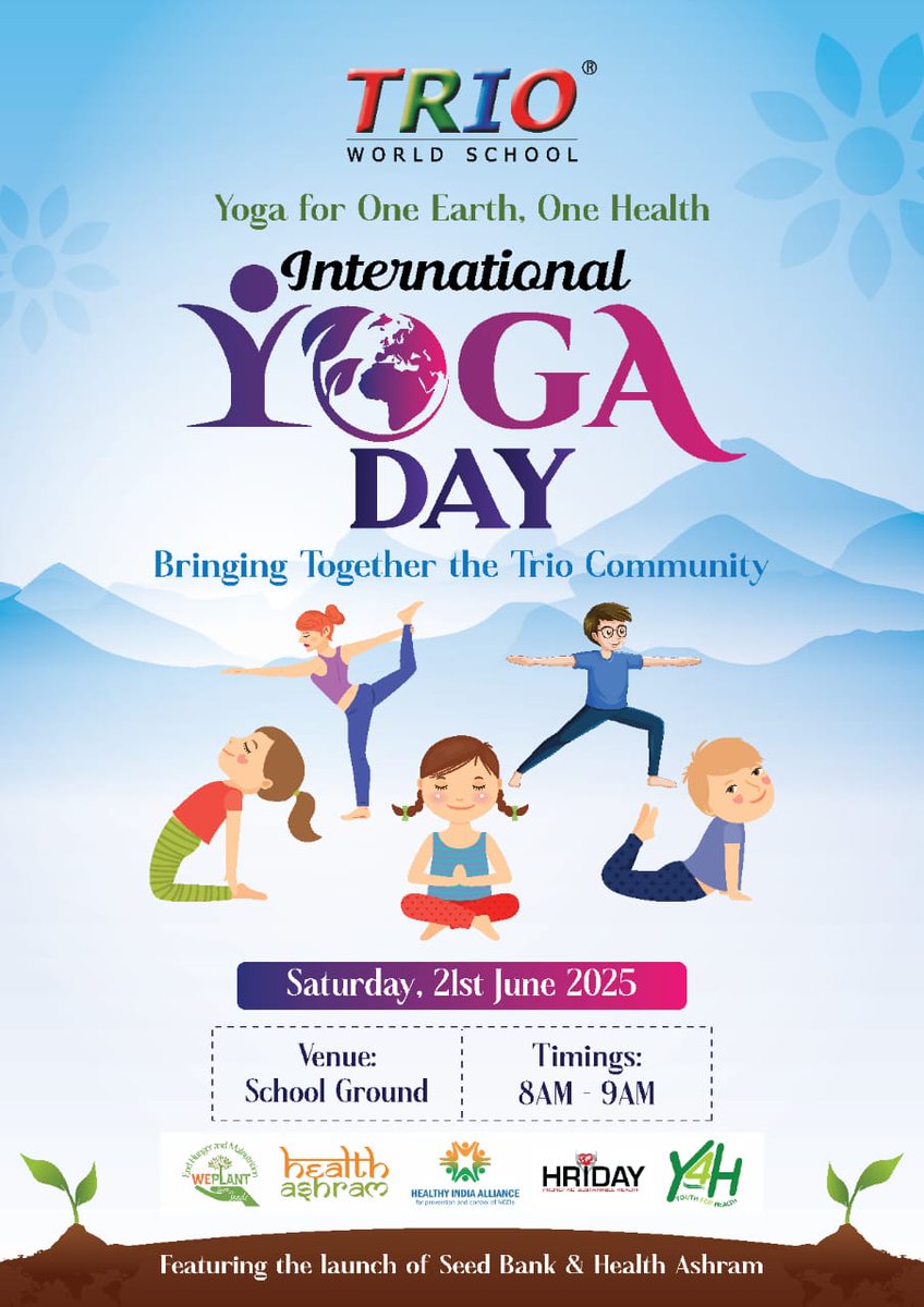 HRIDAY (@hriday_org) on Twitter photo In collaboration with <a href="/schooltrioworld/">trioworldschool</a>, <a href="/HIA_NCD/">Healthy India Alliance</a>, and <a href="/Hriday_Org/">HRIDAY</a> are mobilizing the power of yoga, movement, and mindfulness to promote healthier lifestyles and prevent #NCDs.
🗓️ Date: Saturday, 21st June 2025
📍 Venue: School Ground
⏰ Time:8:00 AM – 9:00 AM
<a href="/seemabali2000/">seema bali</a> In collaboration with <a href="/schooltrioworld/">trioworldschool</a>, <a href="/HIA_NCD/">Healthy India Alliance</a>, and <a href="/Hriday_Org/">HRIDAY</a> are mobilizing the power of yoga, movement, and mindfulness to promote healthier lifestyles and prevent #NCDs.
🗓️ Date: Saturday, 21st June 2025
📍 Venue: School Ground
⏰ Time:8:00 AM – 9:00 AM
<a href="/seemabali2000/">seema bali</a>