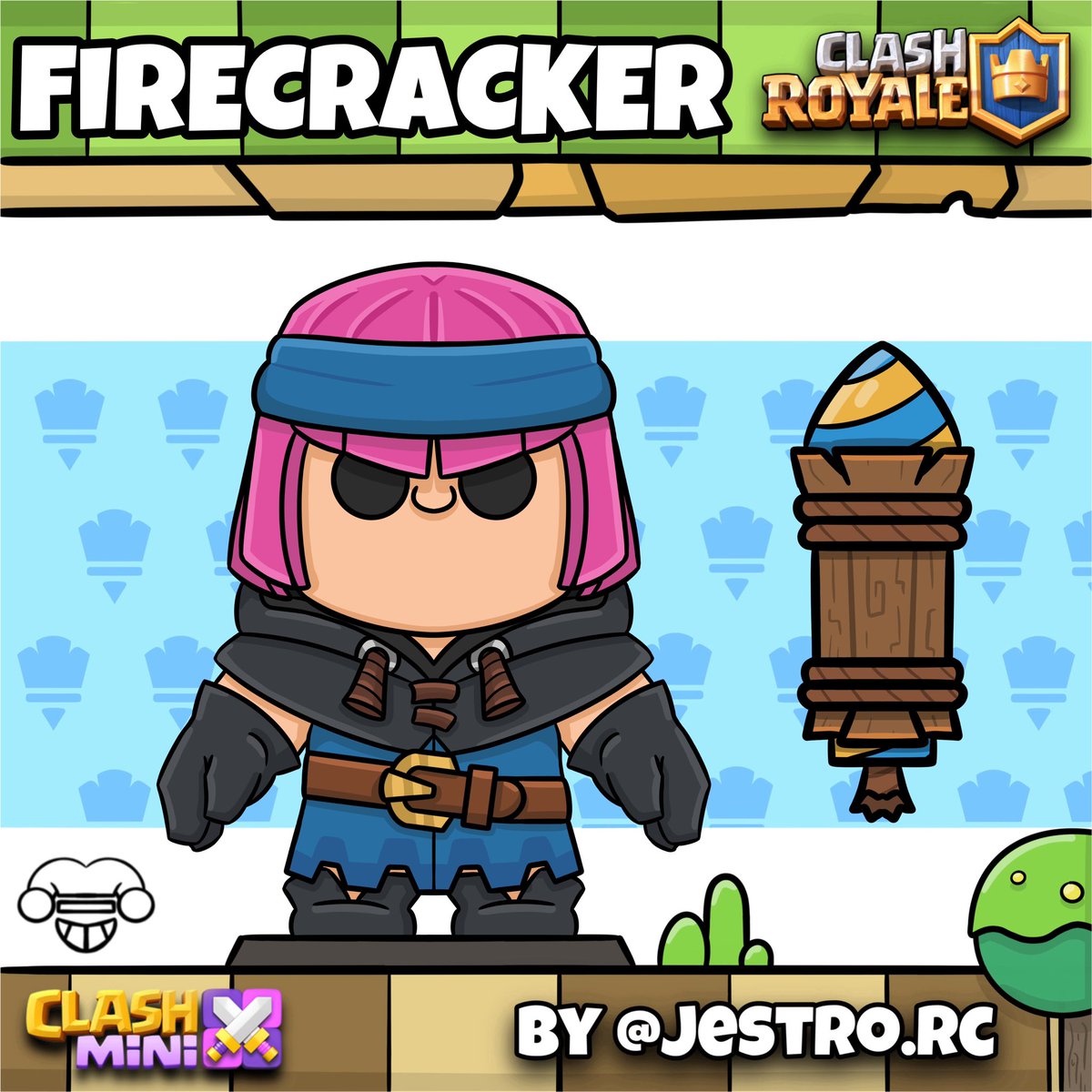 New <a href="/ClashMini/">Clash Mini</a> character concept „FIRECRACKER“ 

#clashroyale #clashart #clashmini #clashroyaleart