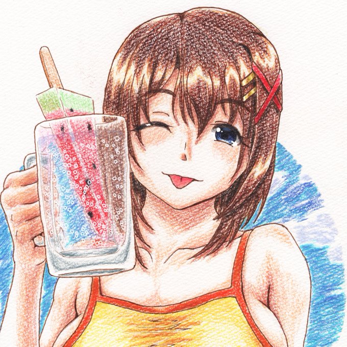 #このタグを見たら水分補給してください 
#過去絵 
でも酒はダメやぞ? ←この絵はスイカバーサワーなんでダメ! 