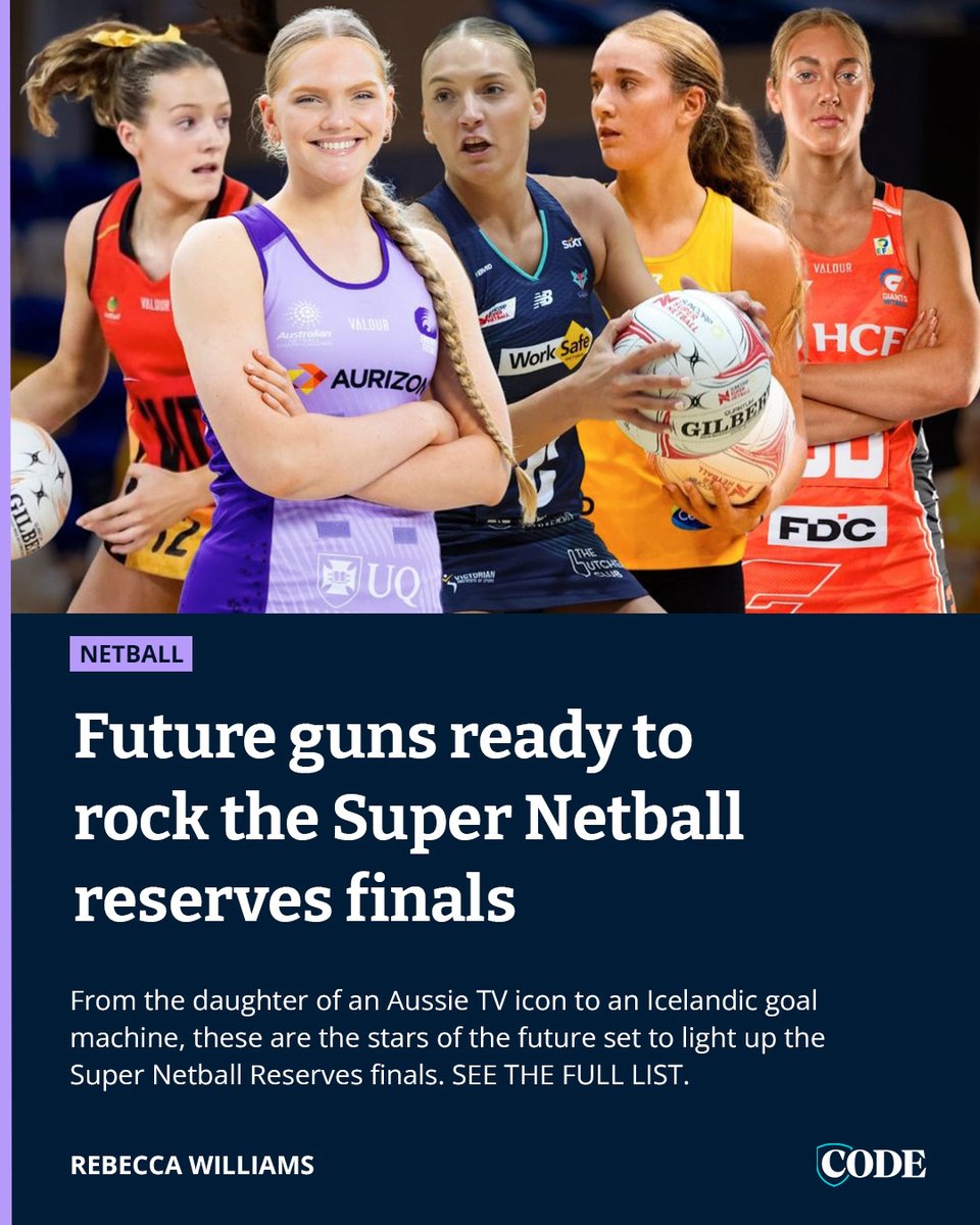 CodeNetball's tweet photo. It is a group that features a two-time WA Netball best and fairest winner, a dual-premiership winning Thunderbird goal machine and even the daughter of an Australian TV icon.

MORE HERE | https://t.co/jRmsXVcTDe https://t.co/NpvVjTasoj