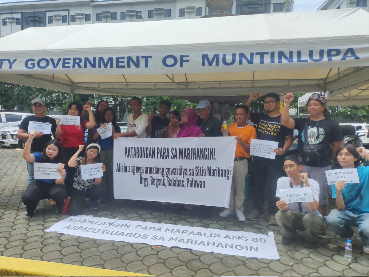 LOOK: Nanay Tarhata Pelayo, and Eusebio Pelayo of Sitio Marihangin finished a court hearing in the Muntinlupa Hall of Justice earlier today.

They are joined by other members of bailed Marihangin 10 members Marilyn Pelayo, Jumrasol Isa, Johnny Pelayo and Jilmani Pelayo, who