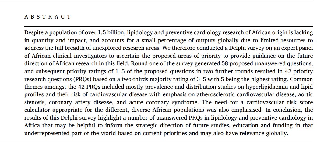 MeralKayikcoglu's tweet image. Our latest work is out in @ATH_Plus
As the EAS-LIPRA team, we identified Africa’s top priorities in lipidology &amp; preventive cardiology using the Delphi method.
Highlights:
✅ Lp(a) prevalence
✅ Premature CAD
✅ ASCVD burden
✅ Risk scores for African populations
📖…