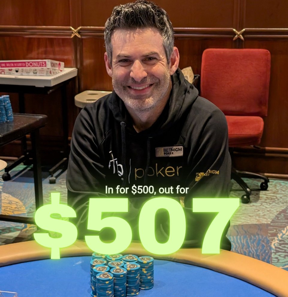 Slow Poker (@slowpokertime) on Twitter photo It's official: I'm a mixed game professional.
Special thanks to <a href="/cardplayerlife/">Robbie Strazynski</a> for the gracious hospitality and to the players for their patience as I slowly grasped the concept of a badugi. It's official: I'm a mixed game professional.
Special thanks to <a href="/cardplayerlife/">Robbie Strazynski</a> for the gracious hospitality and to the players for their patience as I slowly grasped the concept of a badugi.