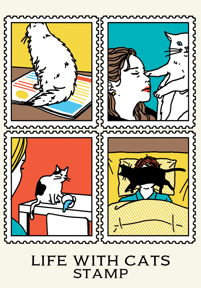 猫の絵　シリーズ扉その② 目隠し猫と2匹のねずみ 茶トラ猫 ネコ雑貨 ねこ かくれんぼ