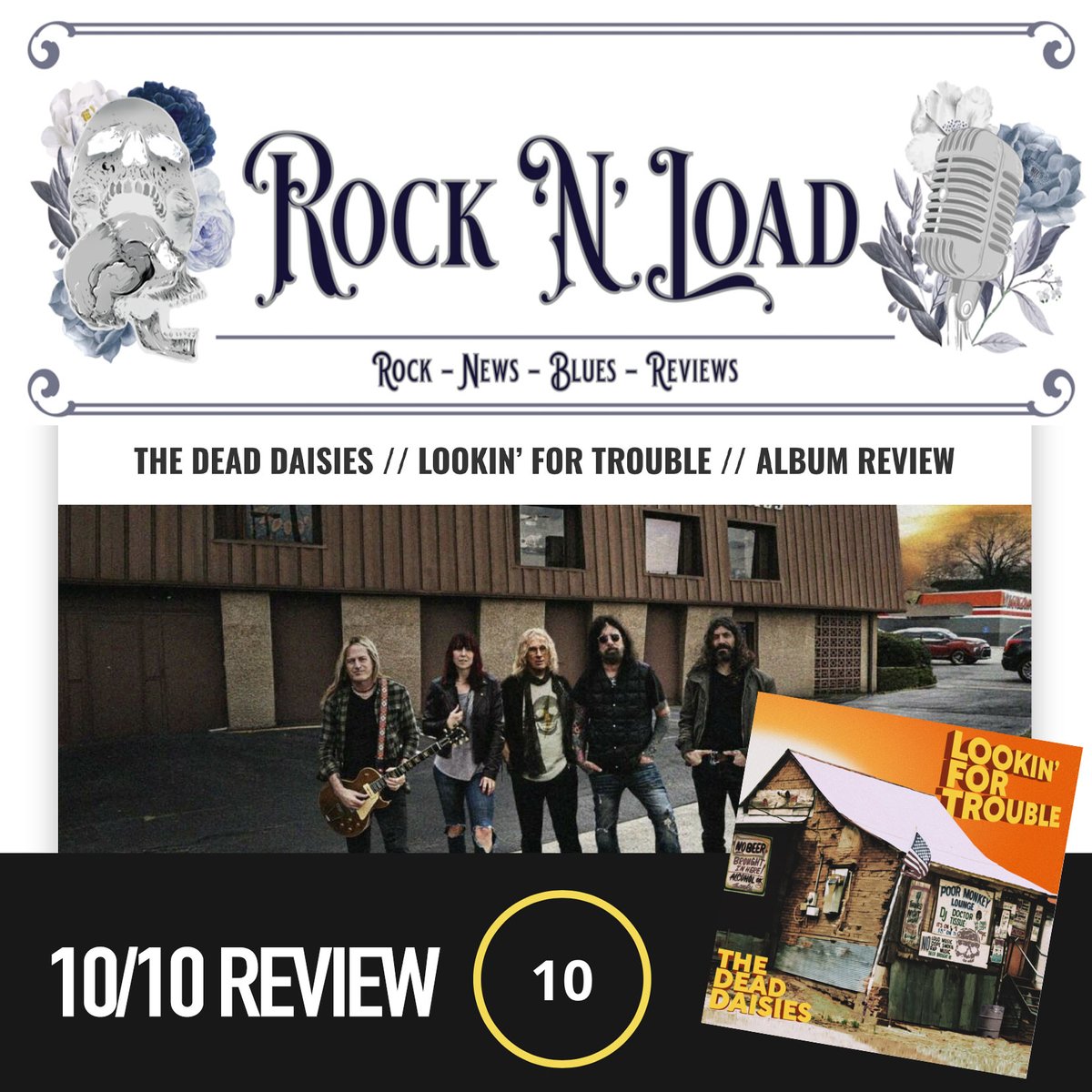 TheDeadDaisies's tweet photo. Thrilled Rock ‘N' Load gave our Album ‘Lookin’ For Trouble’ a massive 10/10!!🚀💙🚀🤟 Check it out here: https://t.co/oyiIKZJDUi
#TheDeadDaisies #LookinForTrouble #BluesAlbum #RockNLoad #Review #Magazine https://t.co/KGAMtTzKuy