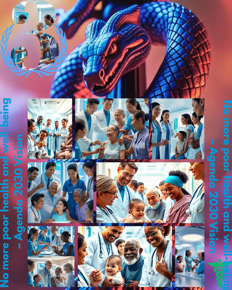 AxialArt08's tweet photo. 🌍 Goal 3: Good Health and Well-being
🧬 Agenda 2030 – The Official Vision
Smiling doctors, healthy children, free care, and global access to medicine.
A future where science saves, and everyone receives equal health support.
Because a healthy world is a better world – or so they say.

👁️ Only art. No face.
🎨 @AxialArt
#Agenda2030 #HealthForAll #UNVision #UtopianDream #DigitalWellbeing #GlobalHealth #NoBordersMedicine