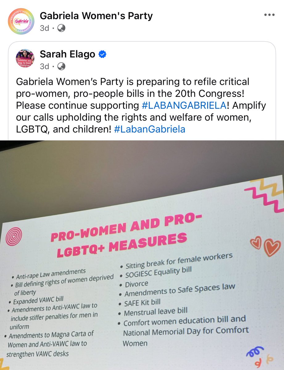 Ito pinagkakaabalahan ni First Nominee Rep. Sarah Elago at ng Gabriela Partylist noong wala pang desisyon si COMELEC. 

Kaya naman DASURV na dasurv na ma-proclaim at palitan ang pekeng youth partylist! #LabanGabriela #ProclaimGabrielaNow