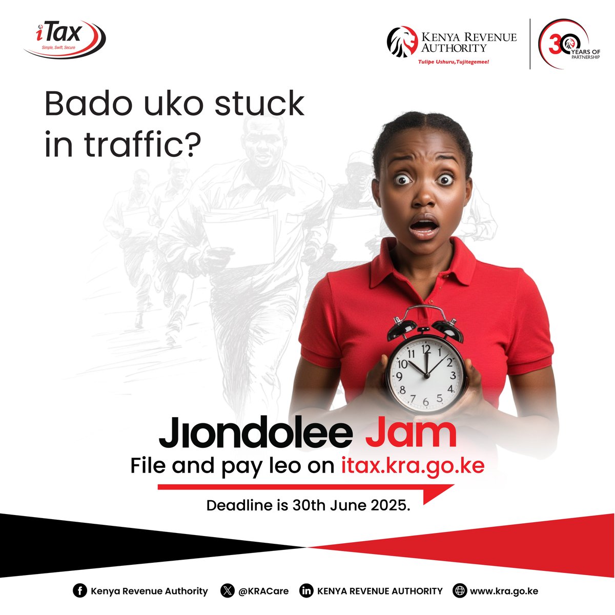 Umefile your 2024 income tax returns ama bado?
File today on itax.kra.go.ke to beat the 30th June deadline.

#JiondoleeJam #KRAFilingSeason2025